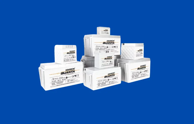 A range of white Amaron Quanta batteries