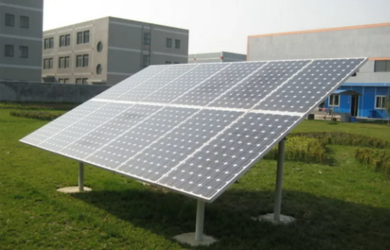 Ground-mounted photovoltaic panels beside buildings Ground-mounted photovoltaic panels beside buildings